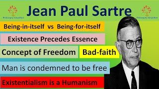 Sartre  Existence precedes essence  Freedom  Bad Faith  Philosophy Simplified [upl. by Crissie]