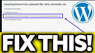 How To FIX Wordpress Theme Upload Failed Missing Style Css Error [upl. by Teressa]