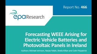 Research 466 Forecasting WEEE Arising for Electric Vehicle Batteries and Photovoltaic Panels [upl. by Aratas462]