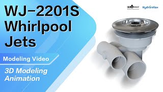 🛁✨WJ2201S Whirlpool Jets 3D Modeling Animation 🚿 [upl. by Descombes]