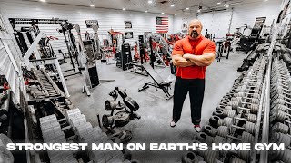 BRIAN SHAWS INSANE HOME GYM  NEW ARMWRESTLING EQUIPMENT [upl. by Yanarp]