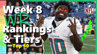 Week 8  Wide Receiver Rankings amp Tiers Top 50  Fantasy Football [upl. by Litton]