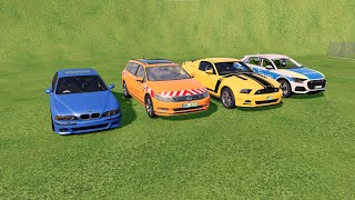 TRANSPORTING POLICE CARAUDI A6 VOLKSWAGEN B8 FORD MUSTANG AND AUDI Q8 FARMING SIMULATOR 22 [upl. by Minni982]