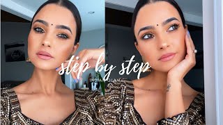 STEP BY STEP INDIAN GLAM BEGINNERS MAKEUP Preet Aujla [upl. by Hervey934]