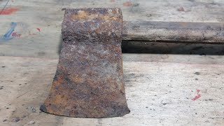 Old Vintage Rusty Axe Restoration  How to restore viking axe [upl. by Llatsyrc]