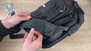 VINBAGGE Wasserdichter Anti Diebstahl Rucksack 17 Zoll Laptop Rucksack Herren Unboxing und Anleitung [upl. by Squire155]