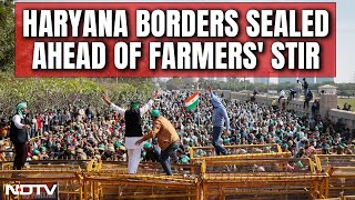 Farmers Protest  Officials Block Delhi Haryana Border At Singhu Ahead Of Farmers March [upl. by Hidie]