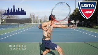 Tennis with Matt Lin USTA NTRP 45 vs 50 Highlights HD [upl. by Hagep39]