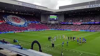 Incredible noise atmosphere as Rangers amp Celtic players walk onto Ibrox pitch Old Firm August 2021 [upl. by Merat864]