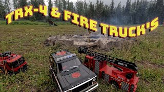 708 TRX4 amp HUINA Fire Trucks [upl. by Nappie]