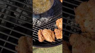 Breadless Fried Thighs webergrill chickenrecipes castironcooking [upl. by Bremser166]