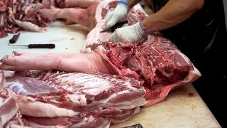 How To Butcher An Entire Pig  How to handle pork by cutting by part  Handcrafted [upl. by Arahsal]