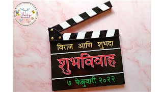 How to make Clapper Board Rukhwat ideas महाराष्ट्रीयन रुखवत [upl. by Aikym]