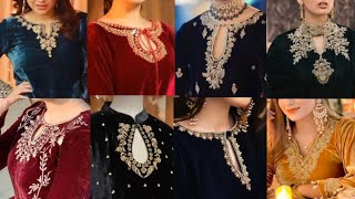 Velvet neck design 2024  velvet kurta neck design  velvet neck designs [upl. by Riccardo134]