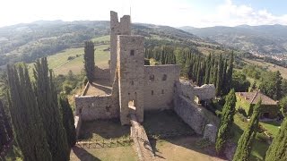 Veduta aerea del Castello e Pieve di Romena in Casentino Arezzo [upl. by Leamhsi163]