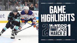 Edmonton Oilers vs Seattle Kraken  32 Game Highlights [upl. by Elraet629]