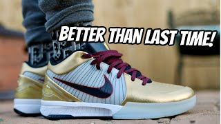 Nike Kobe 4 Protro Gold Medal Performance and On foot Casual Test [upl. by Eilzel]