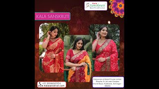 Green amp Red Color Art Silk Traditional Bandhani Saree from Kalasanskruti [upl. by Ellennoj341]