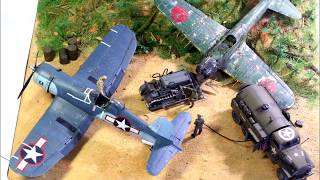 5분 순삭 프라모델 디오라마 The Memories of Airfieldquot F4U Zero Diorama [upl. by Phila]