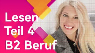 DTB B2 Lesen Teil 4 DeutschTest für den Beruf B2 mit Elena Wermuth [upl. by Innos398]