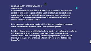 Relación entre nutrición y desempeño académico de la IE Marco Fidel Narváez [upl. by Goddard]