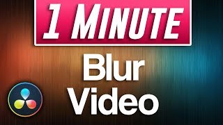 Davinci Resolve  How To Blur Video Footage [upl. by Esiralc]