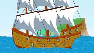 Ship Sailing Songs For Kids And Cartoon Video [upl. by Anilasor]