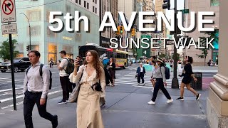 NEW YORK CITY Walking Tour 4K  5ht AVENUE  Sunset Walk [upl. by Rayburn457]