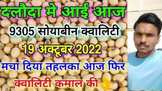 दलौदा मंडी आज आई 9305 सोयाबीन की क्वालिटी का भाव 19 अक्टूबर 20229305 ka bhav nai soya 9305 ka bhav [upl. by Violeta963]