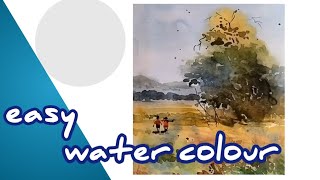 Watercolor Landscape Drawing  Step by Step Tutorial [upl. by Novyert]