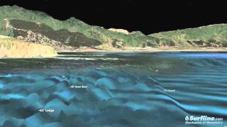 A Waves Approach to Mavericks and Bathymetry Animation [upl. by Erbua138]