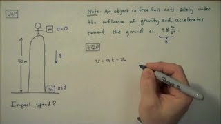 How to Solve a Free Fall Problem  Simple Example [upl. by Aihseya646]