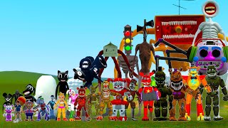 ALL FNAF 19 SECURITY BREACH VS ALL TREVOR HENDERSON CREATURES SIZE COMPARISON In Garrys Mod [upl. by Zebedee]