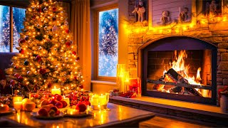 Beautiful Christmas Ambience 🎅🎄 Relaxing Christmas Music Fireplace 🔥 Christmas Fireplace Background [upl. by Wollis]