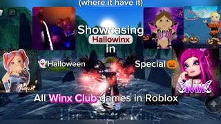 Showcasing Hallowinx in all Winx Club games in Roblox 👻HALLOWEEN SPECIAL🎃 [upl. by Alexis41]