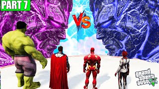 RED LAVA TITAN VS ICE amp LAVA TITAN AND FRANKLIN AVENGERS IN LOS SANTOS IN GTA 5 [upl. by Gratianna44]