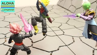 DRAGON BALL STOP MOTION FUTURE TRUNKS VS GOKU BLACK SHFIGUARTS UNBOXING dragonball stopmotion [upl. by Airbmac]