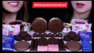 ASMR EATING RACE  चॉकलेट  MINI CHOCOLATE CHALLENGE  EATING CHALLENGE [upl. by Aniri]