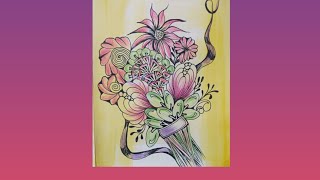 zentangle flower art  zen pattern art step by step  patternart relaxingzenmethods zen flowers [upl. by Eeroc]