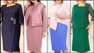 Women Plus Size Office Wear Luxury Formal Two Piece Bodycon Dresses With Jackets and Blazers [upl. by Bekah106]