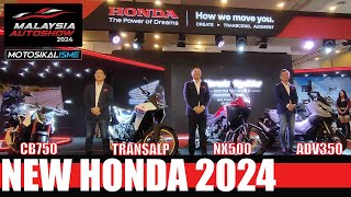 NEW HONDA ADV 350  CB750 HORNET  TRANSALP  NX500  MEDIA LAUNCH  MALAYSIA AUTOSHOW 2024 [upl. by Alfreda]