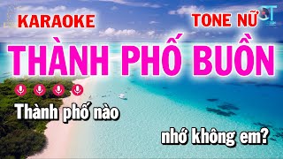 KARAOKE THÀNH PHỐ BUỒN TONE NỮ  Am  Đà Lạt Organ [upl. by Cam418]