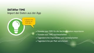 DATAflor TIME App  Daten an BUSINESS übertragen [upl. by Idalina]