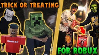 TRICK or TREATING FOR ROBUX  Linkmon99 IRL 16 [upl. by Ariday77]