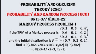 Markov process problem2  PQTCSE PRPECE UNIT3 VIDEO22 [upl. by Daas]