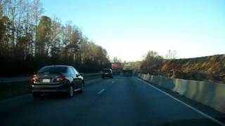 Yadkin River Bridge Interstate 85 Northbound November 2010 [upl. by Ellenehc409]