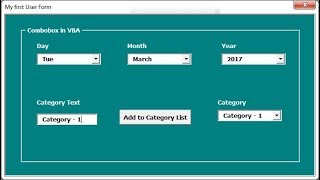 Combobox In VBA User form [upl. by Rondi904]