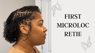 First Microloc Retie  Fine Low Density Hair [upl. by Ahterod]