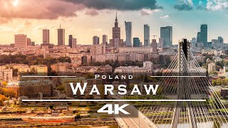 Warsaw Poland 🇵🇱  by drone 4K [upl. by Akehs]