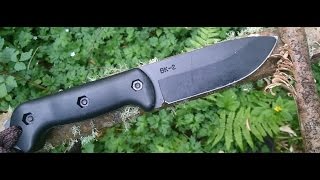 Ka Bar Becker BK2 Campanion Fixed Blade Bushcraft Survival BugOut Knife Feathering [upl. by Enidaj]